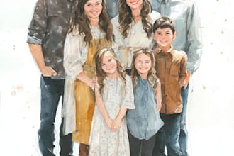 custom watercolor family portrait