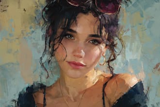 draw digital oil painting portrait