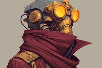 a sci fi character illustration or sci fi character