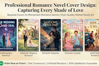 design a custom romance cover for contemporary, paranormal and historical