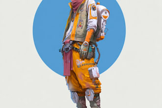 create dnd character art and sci fi concept art
