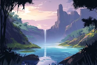 create environment fantasy landscape illustration