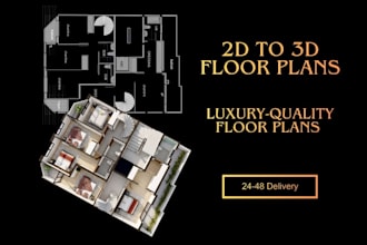 create high quality 3d floor plan for real estate marketing