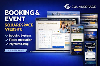 build squarespace booking or event website with payment setup