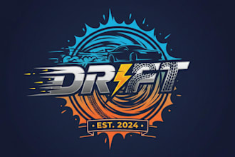 design a high speed drift logo for your brand