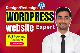 design or redesign a professional responsive wordpress website with full package
