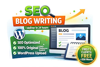 write SEO blog posts with 24 hour delivery