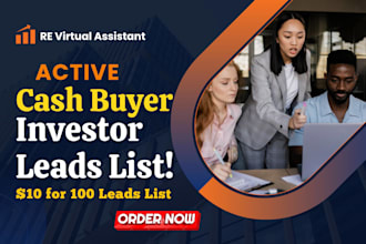 provide real estate cash buyers list and motivated seller leads