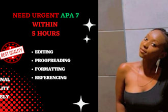 proofread and format your documents in apa 7 within 5 hours