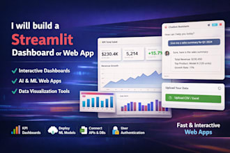 build a streamlit dashboard or web app