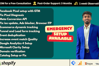 setup or fix metapixel, conversion api tracking for shopify