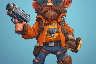 draw 2d game character or 2d game character