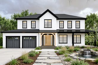 3d house exterior design,interior design,and 3d rendering
