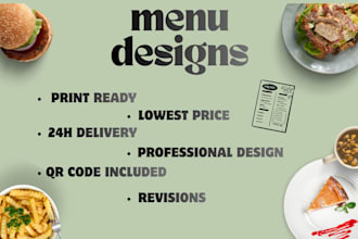 design a professional and clean restaurant menu with qr code