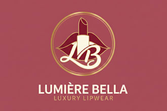 design a stunning lipstick brand logo for your beauty business