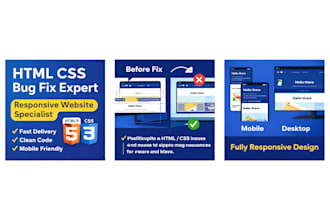 fix html css bugs and make your website responsive