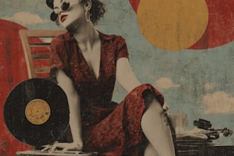 design vintage retro style album cover or music cover