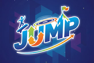 design an energetic jump logo for your brand