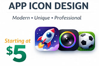 design a modern and personalized app icon logo
