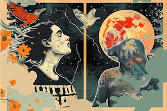 draw artwork with vintage illustration style