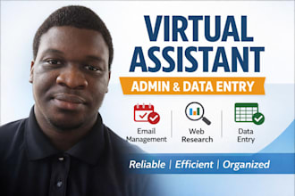 be your virtual assistant for admin,data and online support