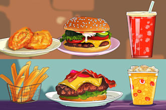 draw amazing food vector illustration
