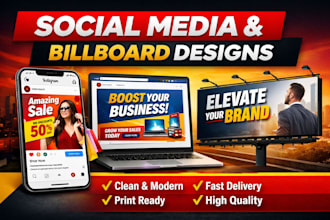 design creative ad creatives, social media posts, and billboard graphics