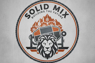 design a bold concrete mixer logo for your brand