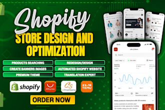 do shopify store design, shopify dropshipping store, shopify website development