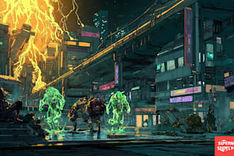 make illustration in scifi cyberpunk, neo tokyo style