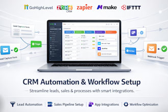 build gohighlevel or zoho CRM automation with zapier, make, n8n and IFTTT