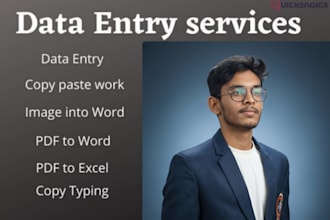 professionally do data entry,data scraping,email leads, pdf to excel convention