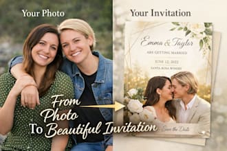 design wedding and engagement invites with photo and video
