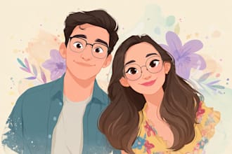 make a disney prince and princess couple portrait