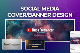design facebook, youtube, linkedin, and other covers design