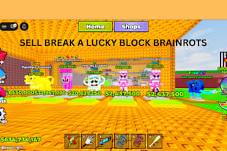sell you brainrots in break a lucky block game roblox