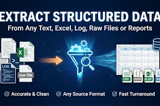 extract structured data from any text, excel, log or raw files or reports