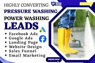 generate pressure washing leads power washing gutter cleaning lead sales funnel