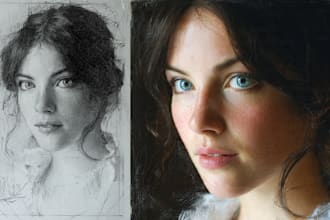 paint a realistic digital portrait