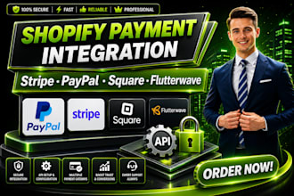 setup shopify paypal, stripe, square, flutterwave payment button API integration