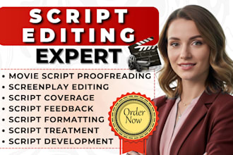 proofread edit format your film script screenplay movie script as script editor