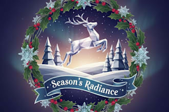 design a joyful christmas logo for your brand or event