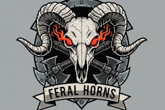 create outstanding ram skull mascot logo with express delivery