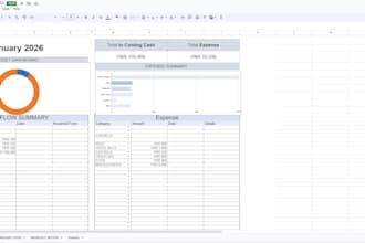 automated monthly expense and cash flow dashboard
