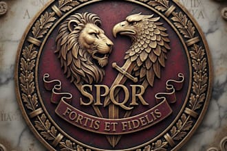 design a strong and elegant roman logo for your brand