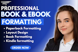 do book formatting and layout design for print ebook, children book formatting