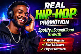 soundcloud music track promotion spotify album promotion hip hop music boost
