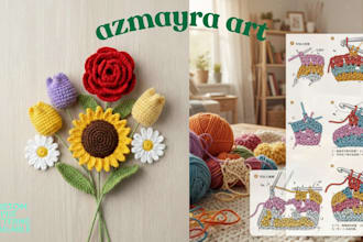 write a custom crochet flower pattern from your any image