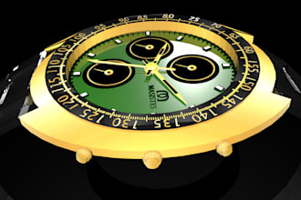 create 3d watch model for 3d printing and product design