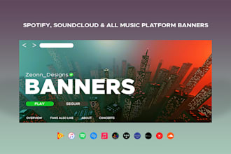 design trendy spotify or soundcloud banner art for you